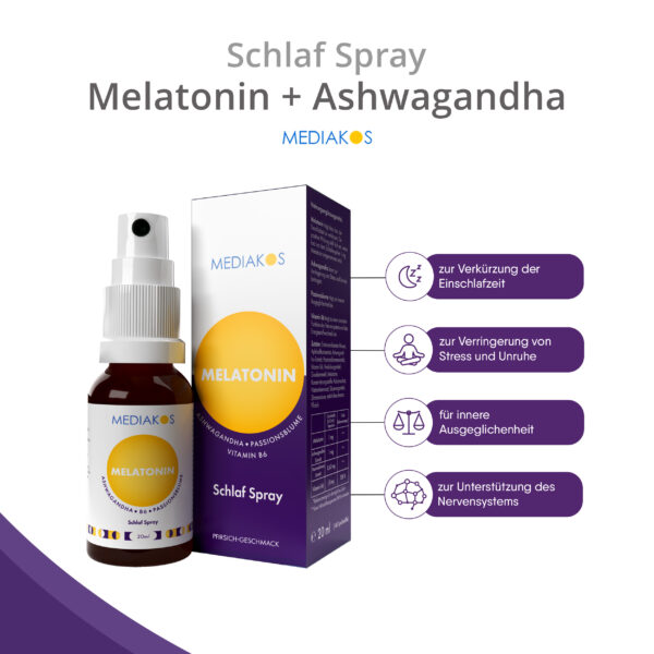 Melatonin + Ashwagandha Mediakos Schlaf Spray Health Claims