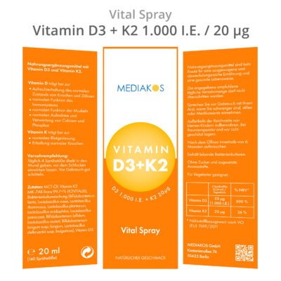Vitamin D3 + K2 Vital Spray - Verpackung