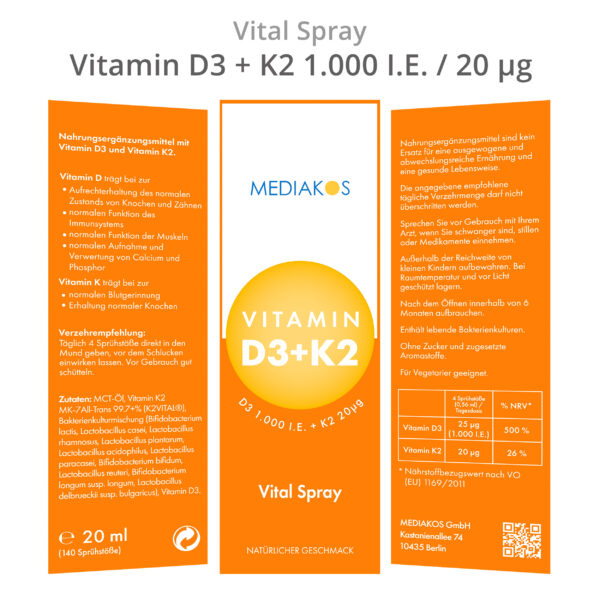 Vitamin D3 + K2 Vital Spray - Verpackung