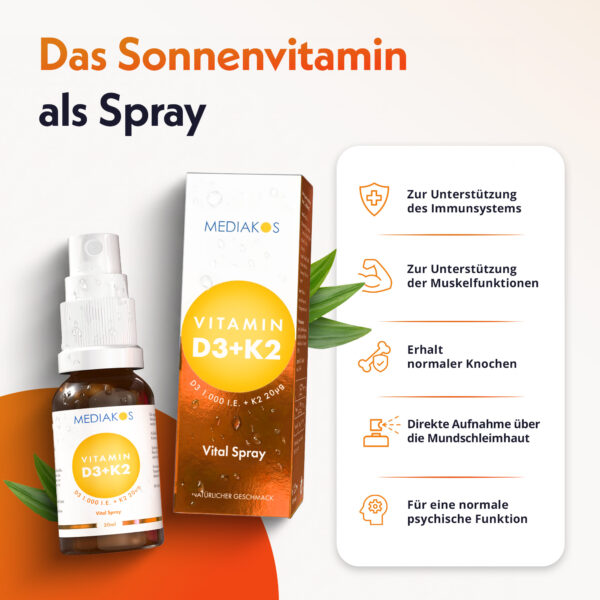 Vitamin D3 + K2 Vital Spray – Bild 2