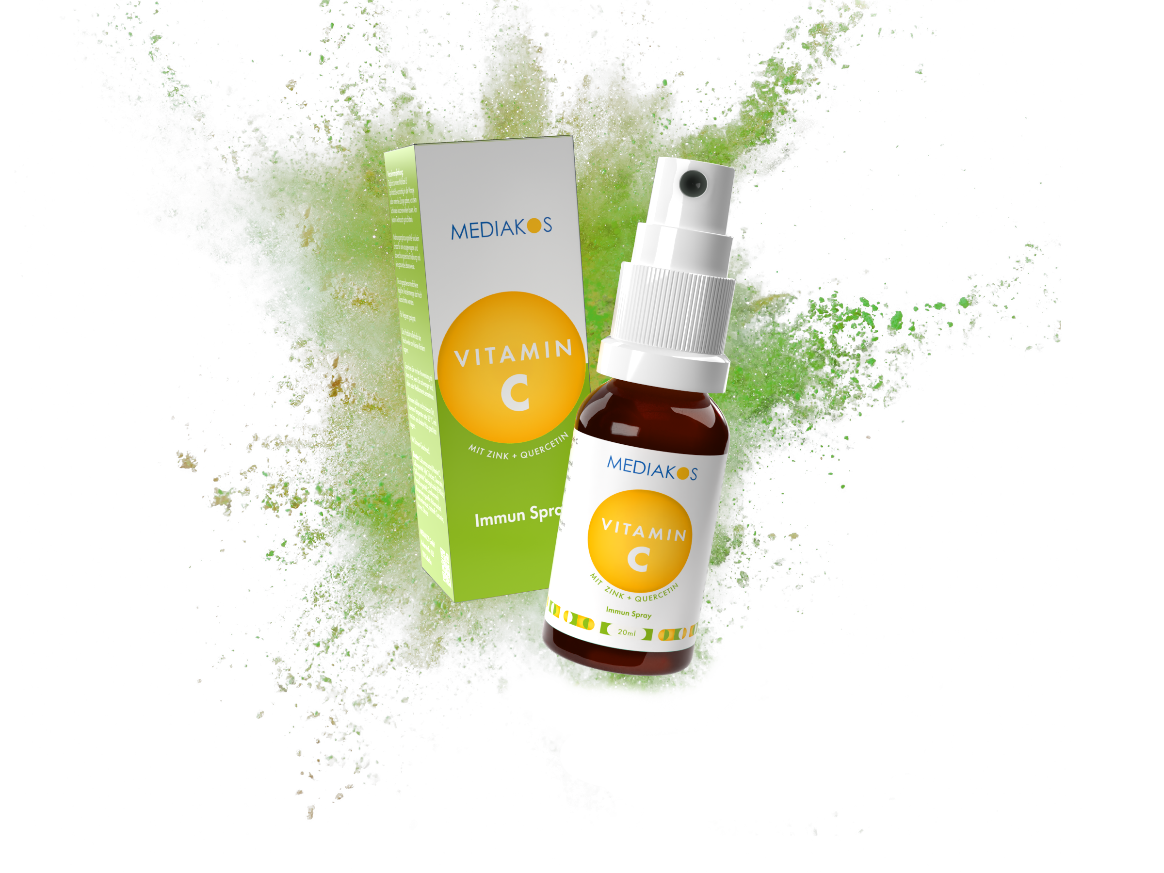 Flasche ohne decke + Verpackung VItamin C