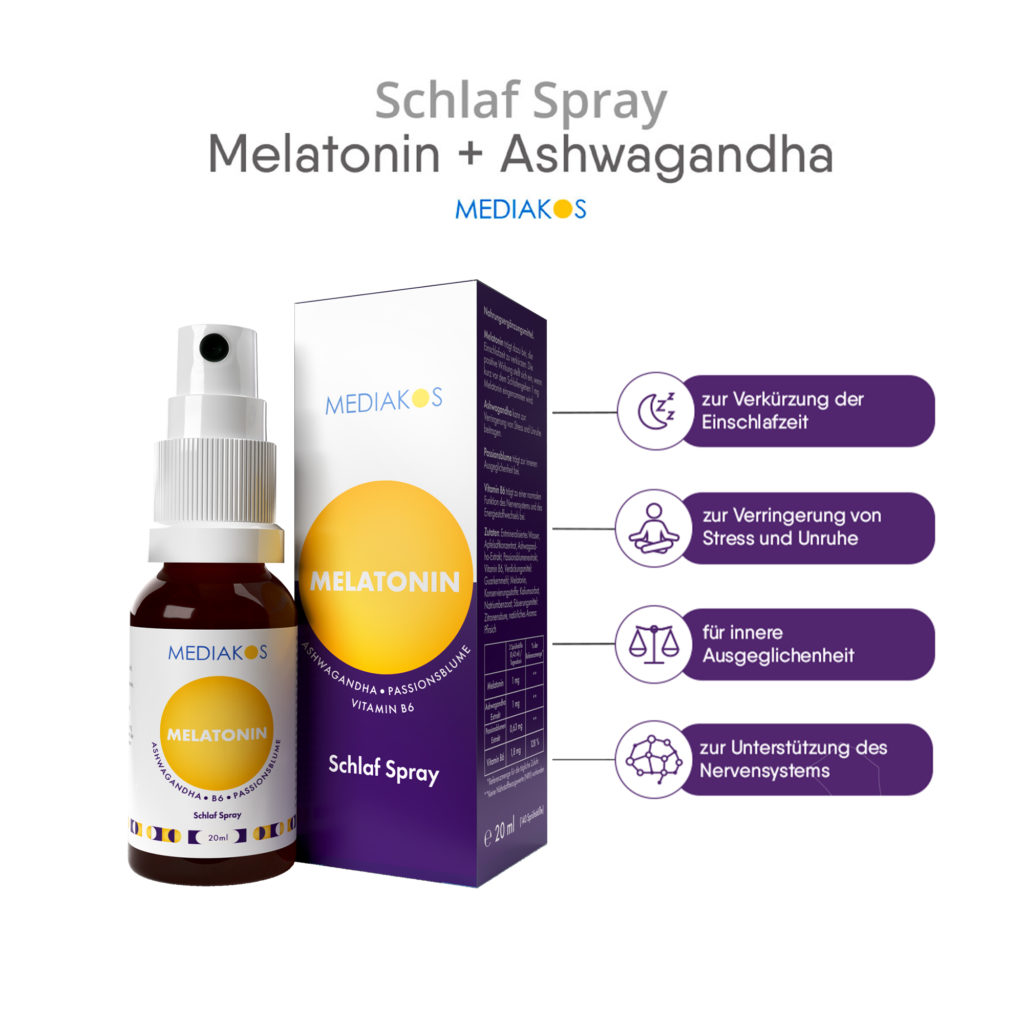 Melatonin&Ashwaganda Schlaf Spray Mediakos Richcontent-Vorteile