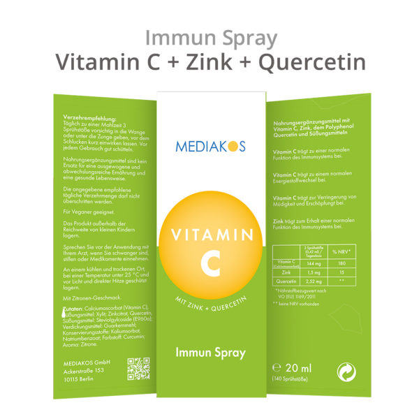 Vitamin C Vital Spray Mediakos Richcontent-Verpackung