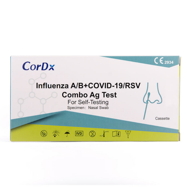 Cordx RSV + Influenza A/B + Covid-19 Combo Ag Test Vorderseite