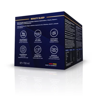 COLLAGEN PURE Beauty Sleep Verpackung, Seitenansicht Icons