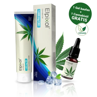 Cannabis Gel mit 1.000 mg CBD - kühlend + 10 ml Cannabisöl gratis
