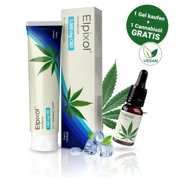 Cannabis Gel mit 1.000 mg CBD - kühlend + 10 ml Cannabisöl gratis