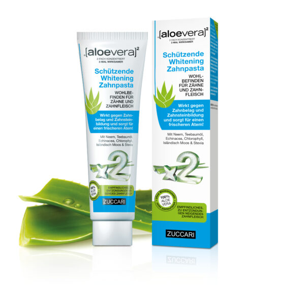 Schützende Whitening Zahnpasta von Zuccari mit Leaf