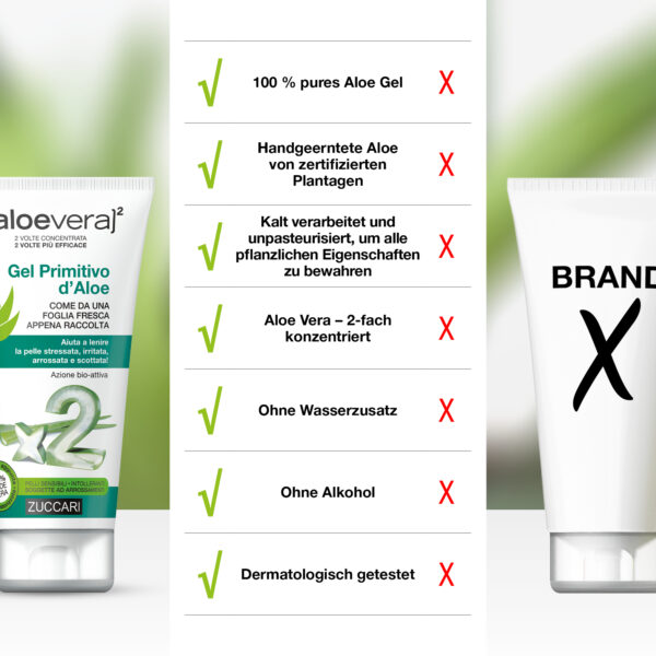 Zuccari [aloevera]² Erfrischendes Aloe Gel - Vergleich