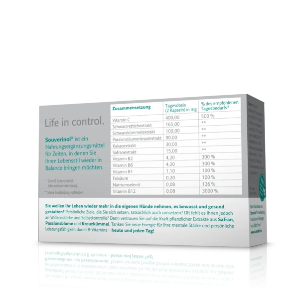 Souverinol® Kapseln - Verpackung Rückseite