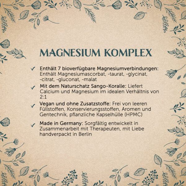 Magnesium Komplex mit Glycinat + Taurat - 120 Kapseln – Bild 3