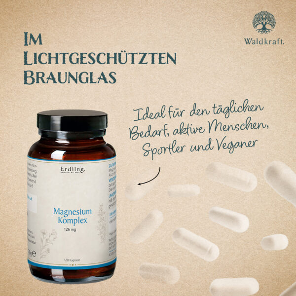 Magnesium Komplex mit Glycinat + Taurat - 120 Kapseln – Bild 4