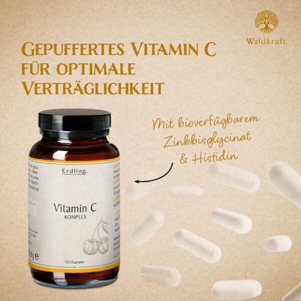 Vitamin C Komplex mit Zink + Histidin – 120 Kapseln – Bild 4