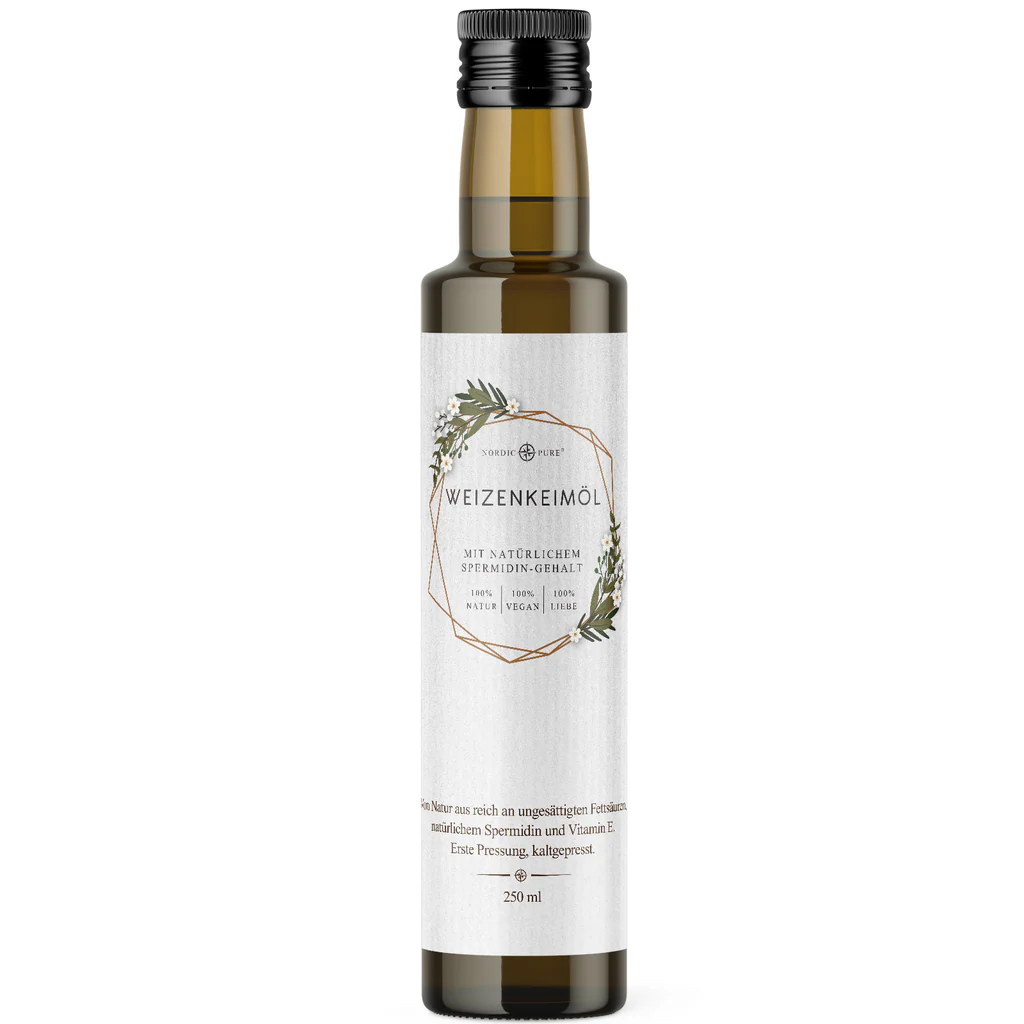 Nordic Pure Weizenkeimöl – kaltgepresst, mit Vitamin E +