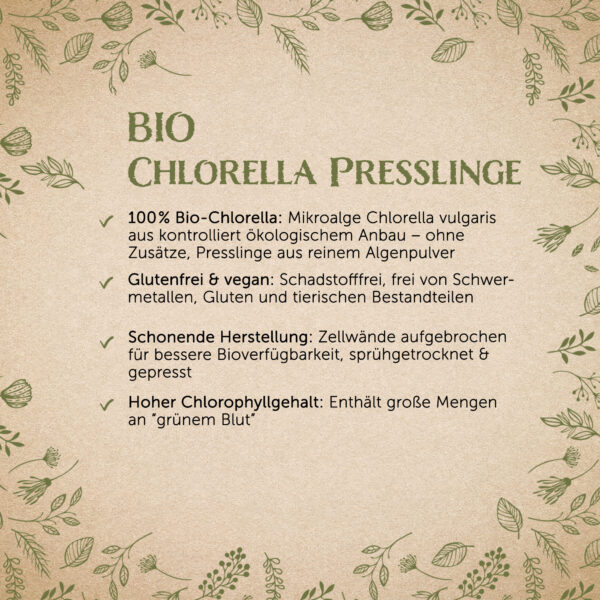 Bio Chlorella Presslinge - 220 Stück – Bild 3