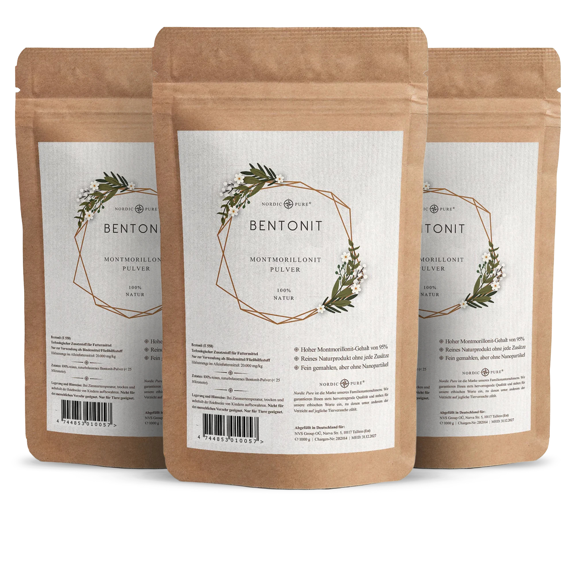 Nordic Pure Bentonit Pulver – 95 % Montmorillonit, nano-frei