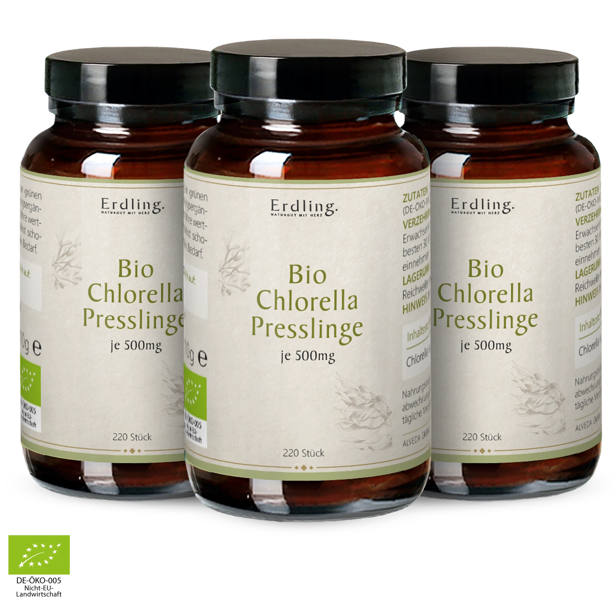 Bio Chlorella Presslinge - 220 Stück 3x220 Stück