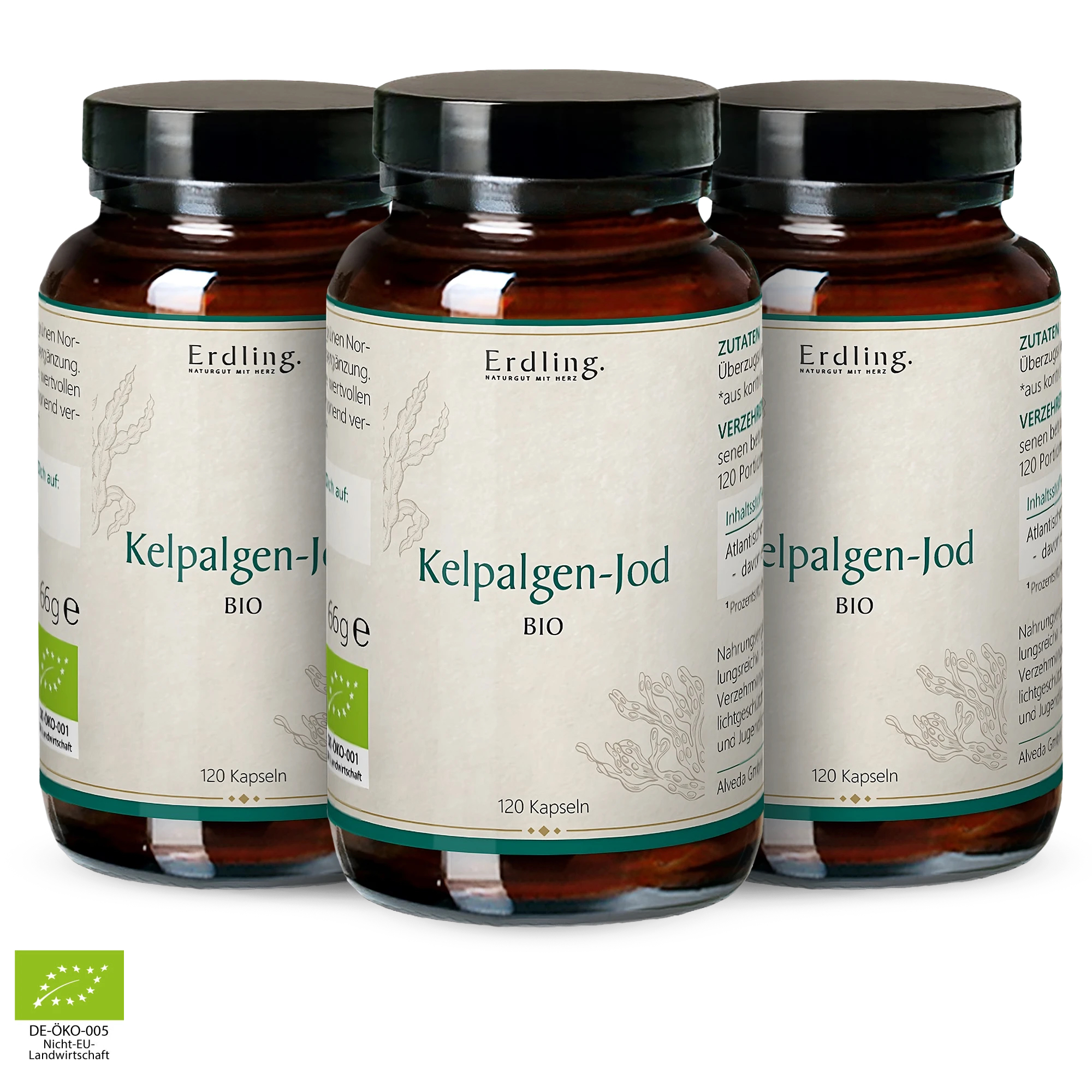 Bio Kelpalgen Jod Kapseln - 120 Stück 3x120 Stück