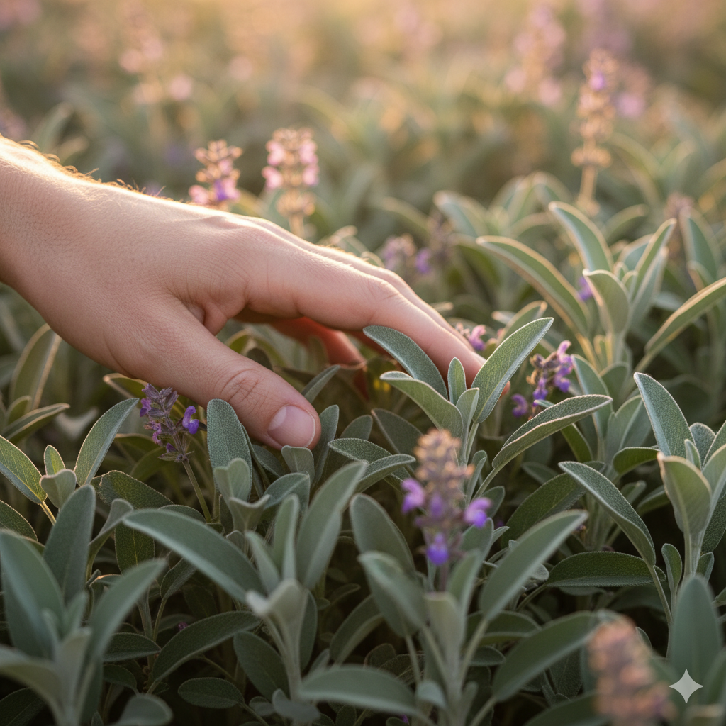 Salbei Feld Hand