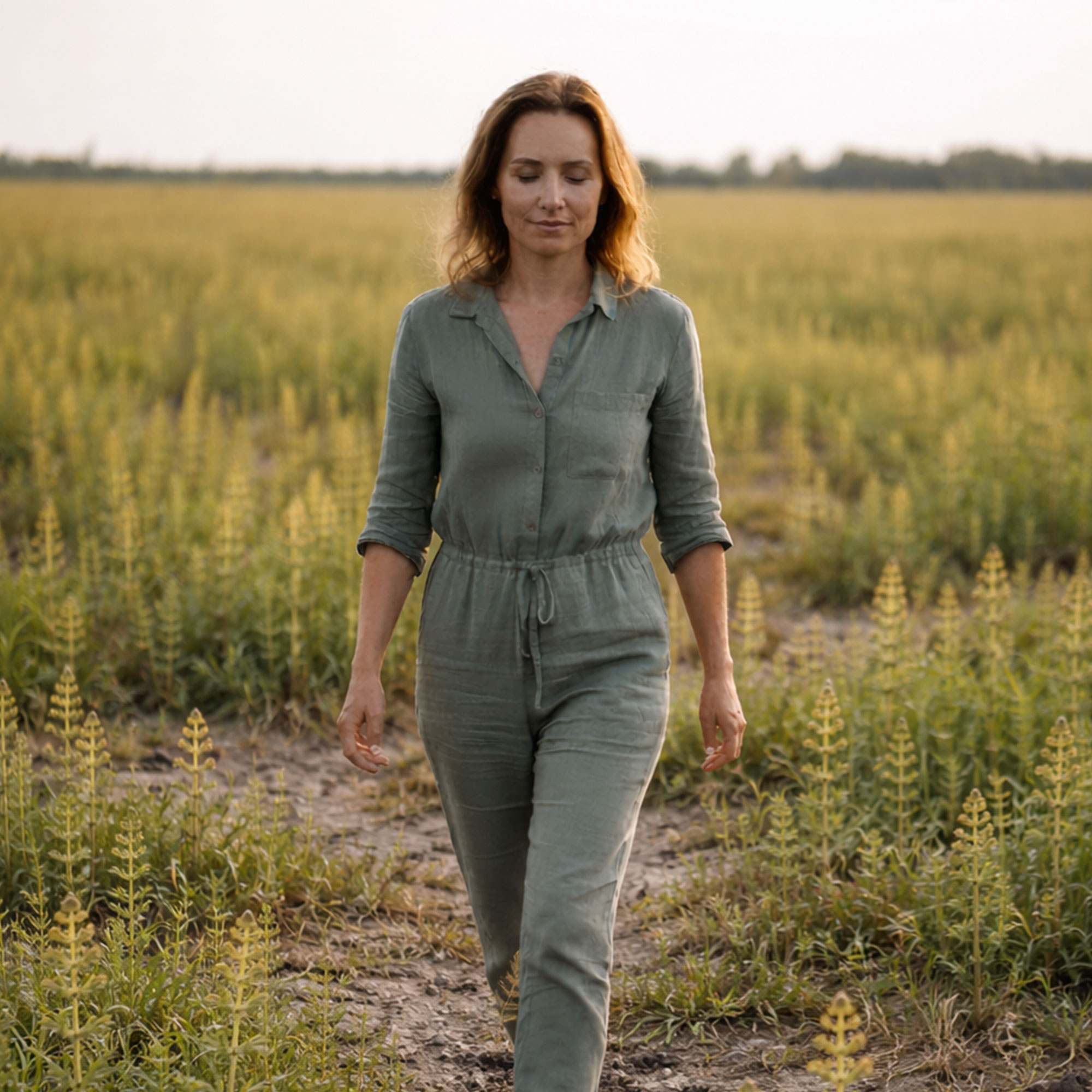 Marishanti Frau in Schachtelhalm Feld