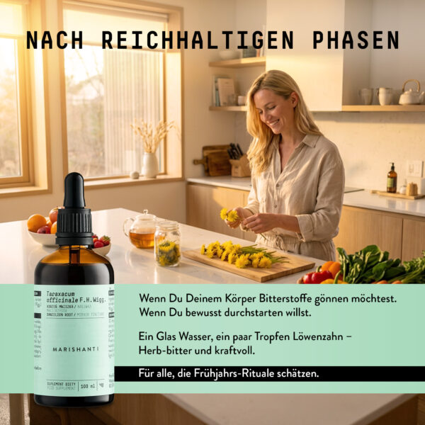Marishanti Löwerzahnwurzel Extrakt Product in action