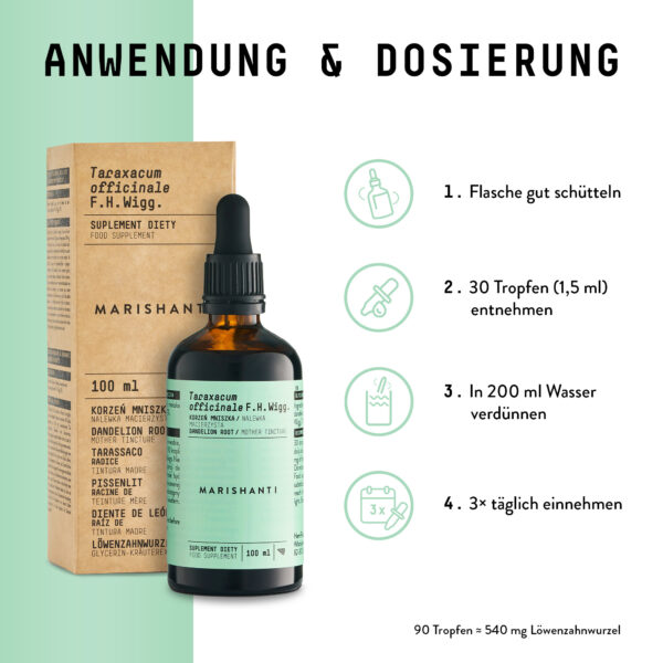 Marishanti Löwerzahnwurzel Extrakt Usage