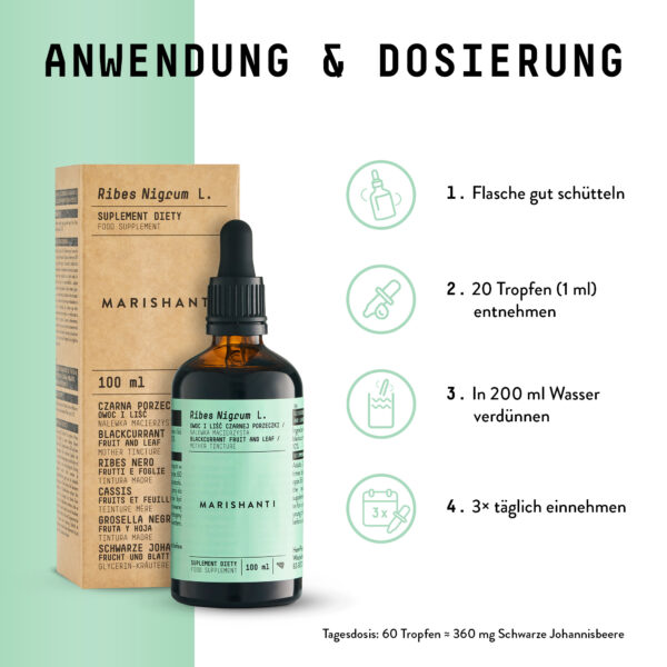 Marishanti Schwarze Johannisbeere Extrakt Usage