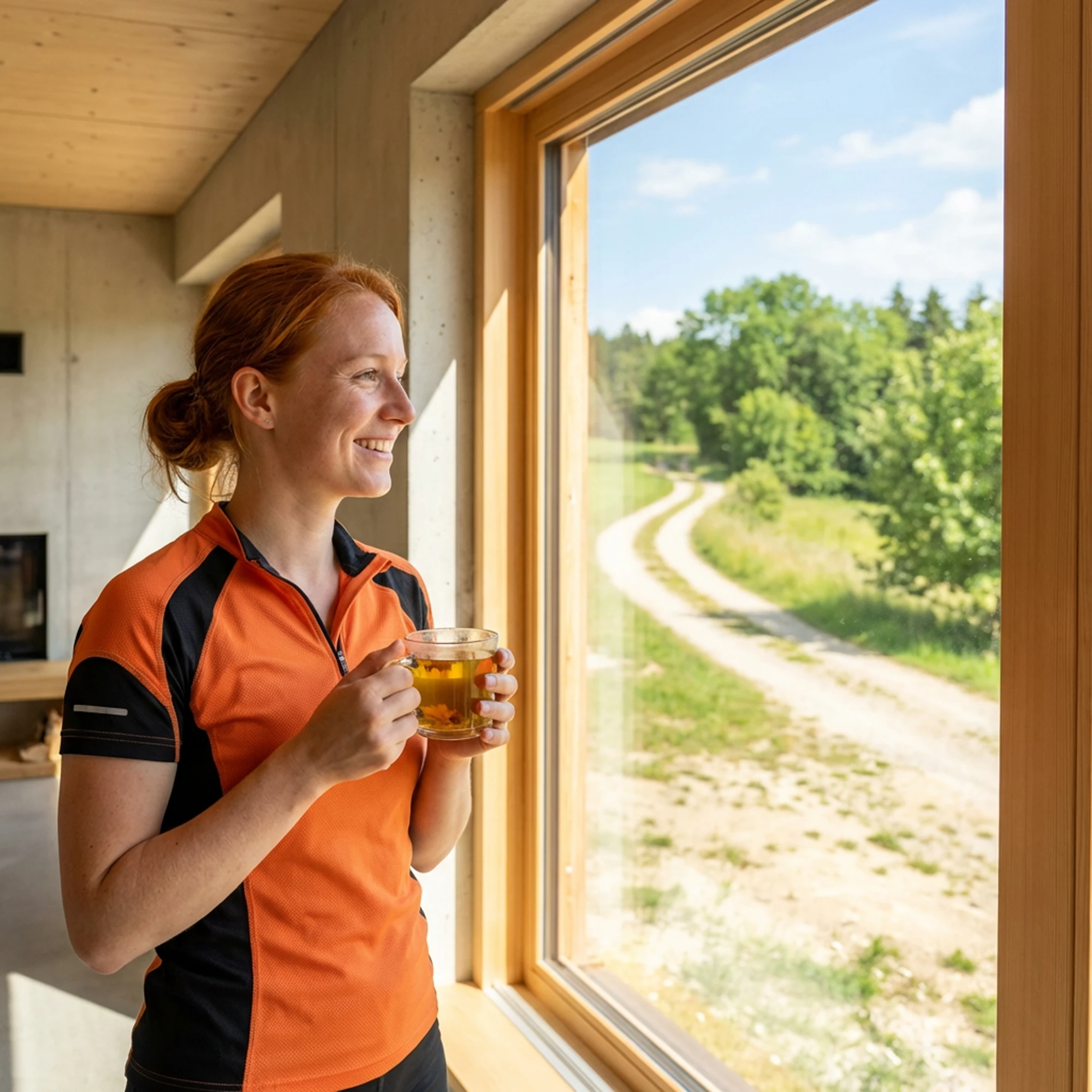 Monte Nativo Ringelblumenblüten - Frau am Fenster