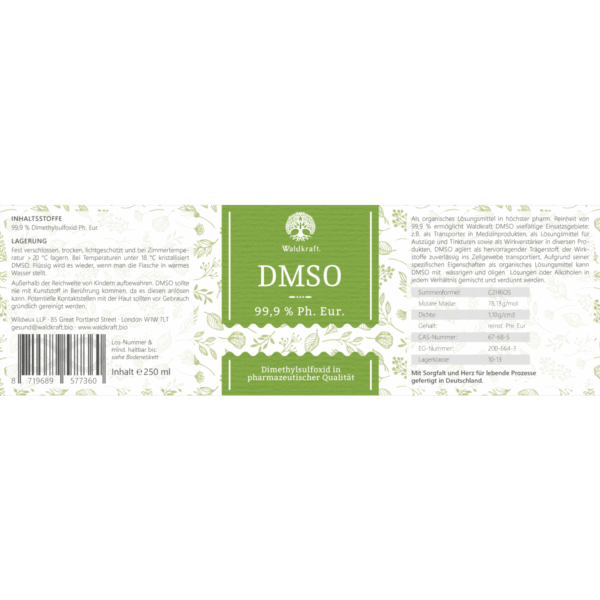 Waldkraft DMSO 250ml Etikett