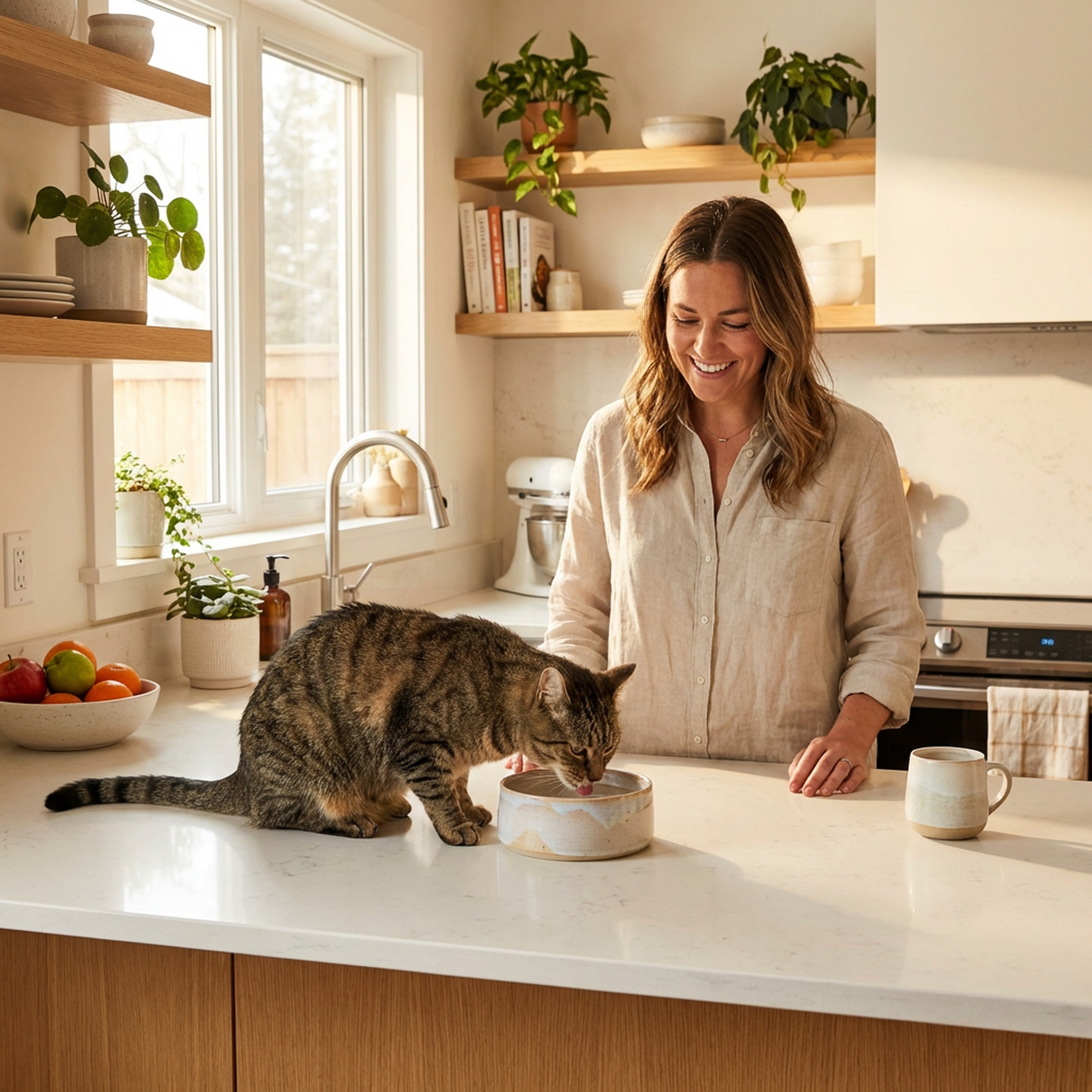 Waldkraft D Mannose für Hunde und Katzen - Katze frisst