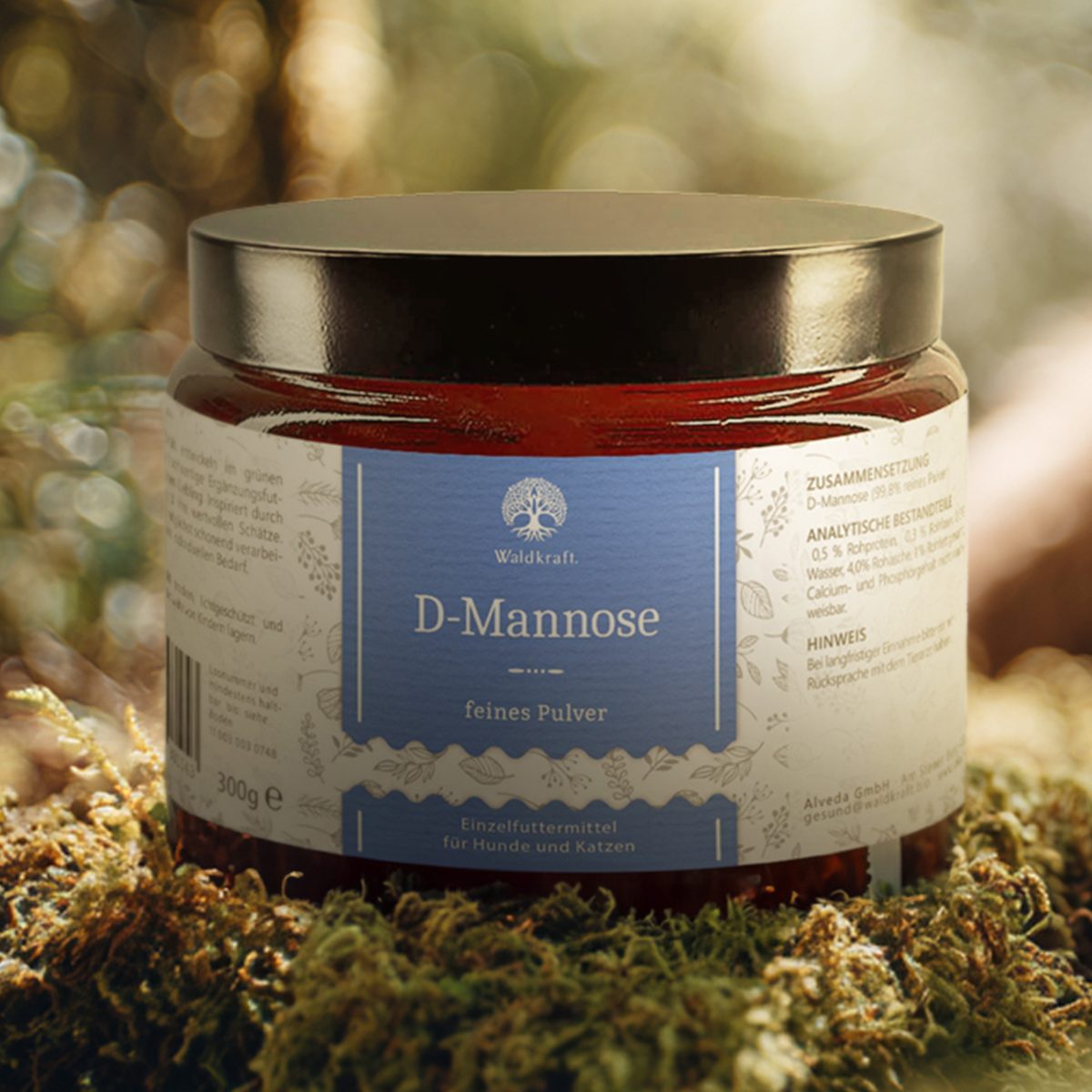 Waldkraft D Mannose für Hunde und Katzen - Tiegel im Wald