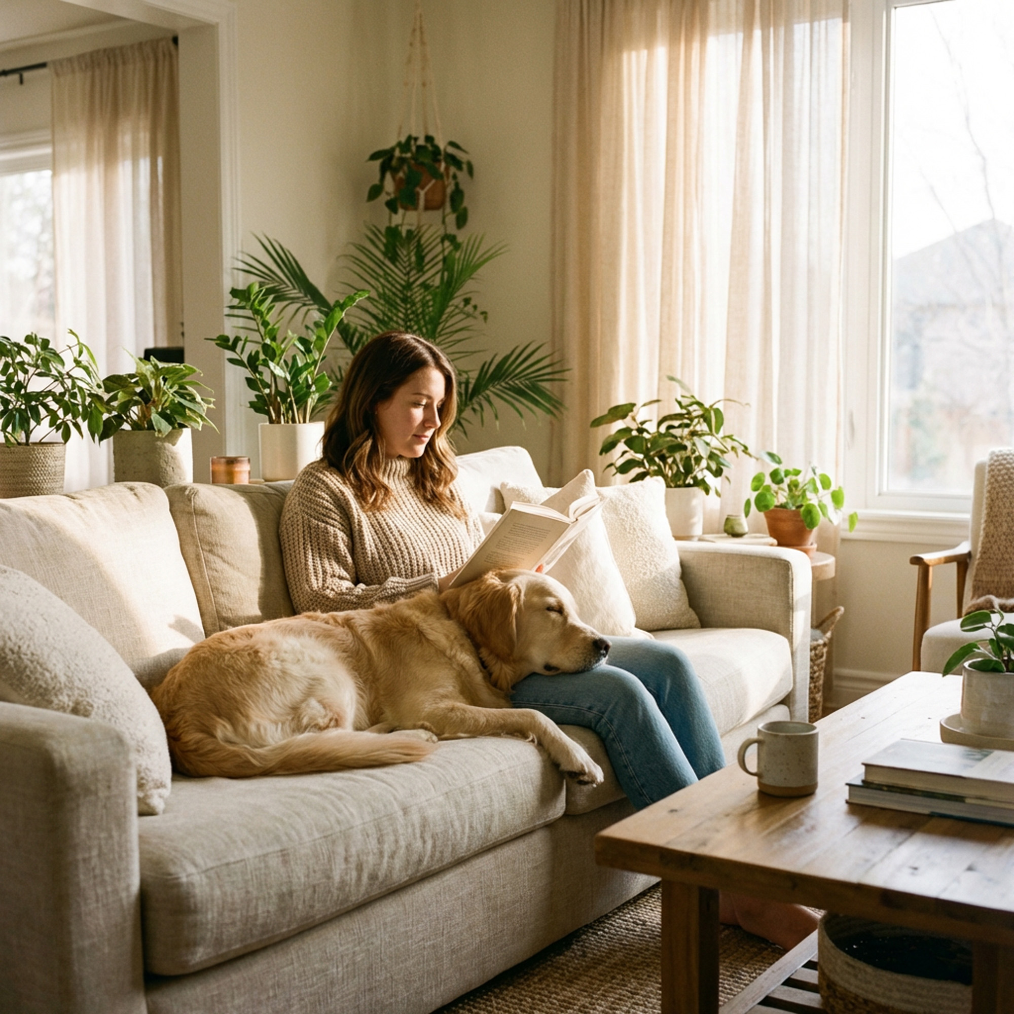 Waldkraft Mönchspfeffer - Frau mit Hund auf Couch