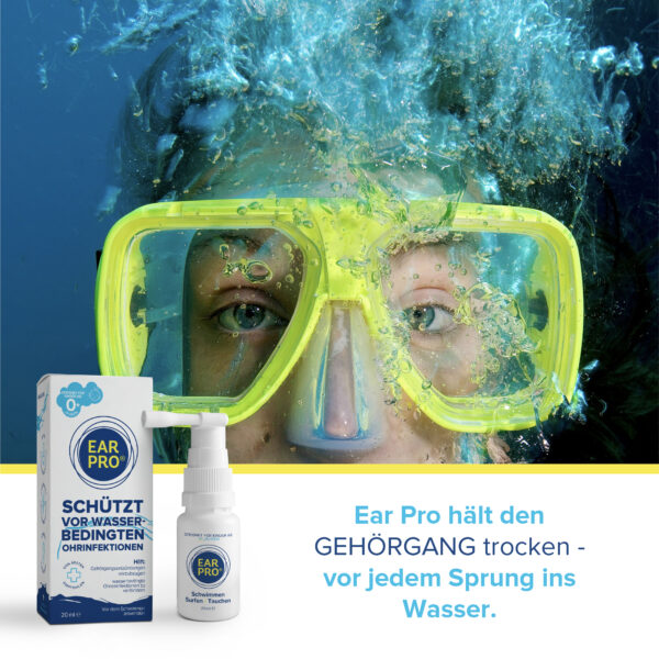 Ear Pro Taucher unter Wasser