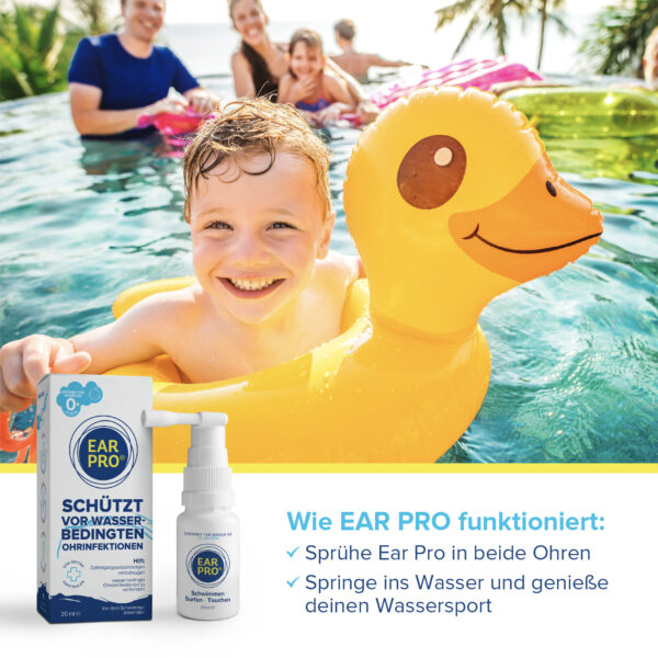 Ear Pro Kind mit Badespielzeug