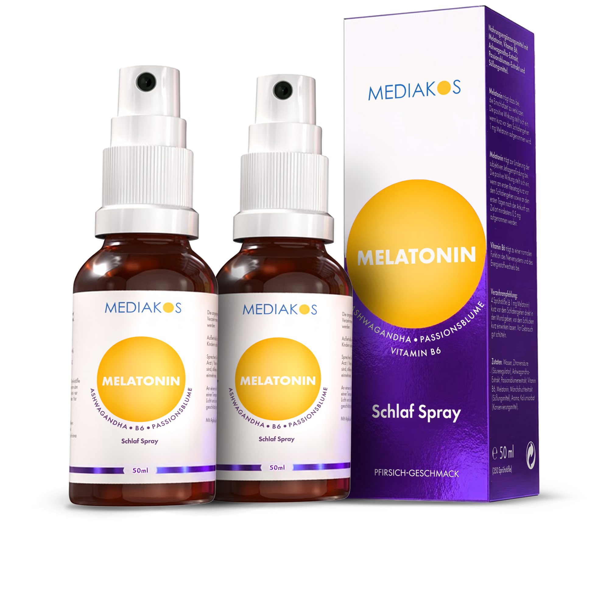 Mediakos® Melatonin Ashwagandha Schlaf Spray