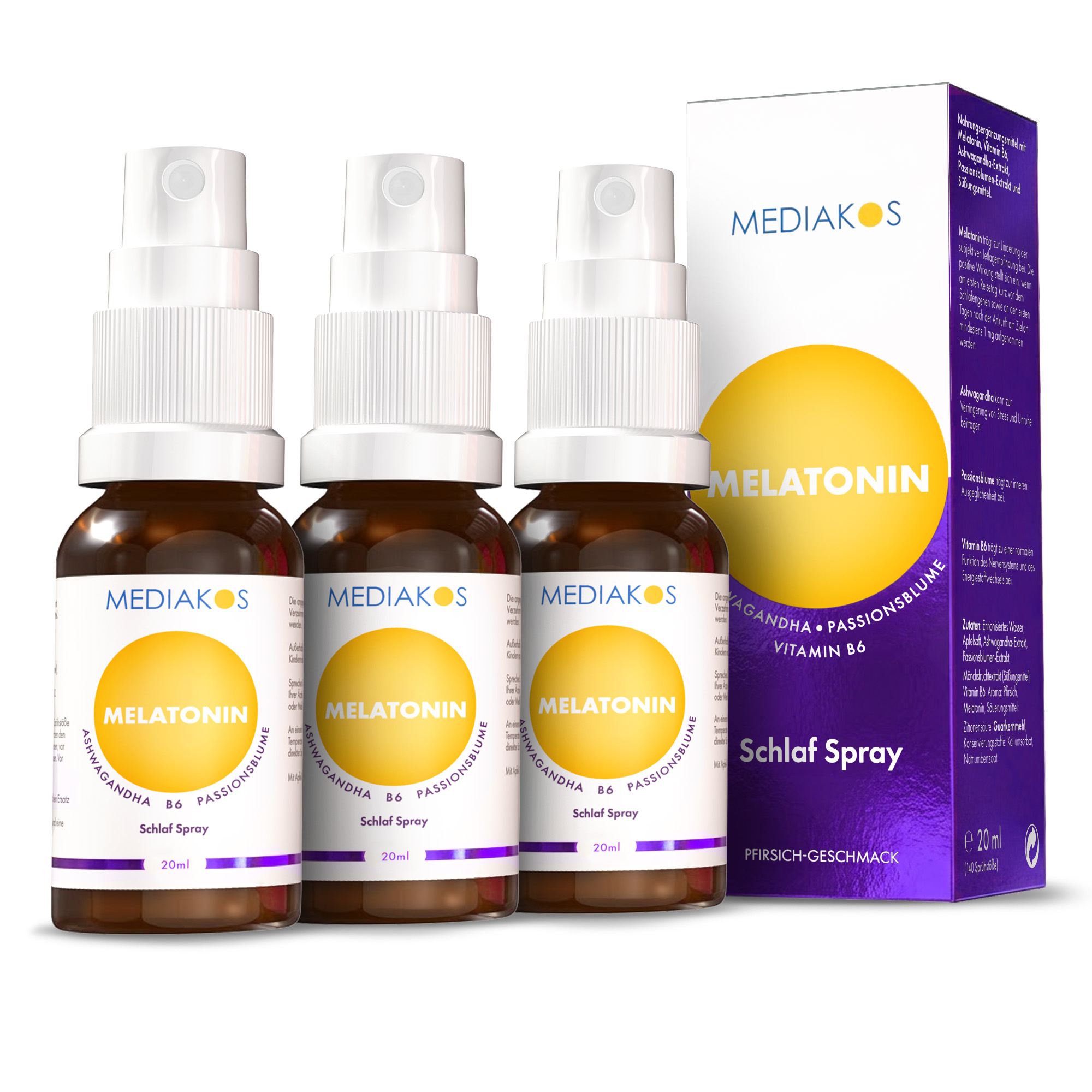 Mediakos® Melatonin Ashwagandha Schlaf Spray