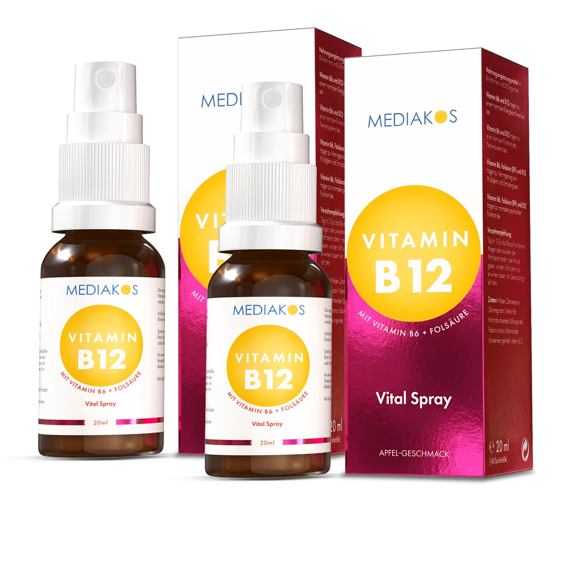 Mediakos® Vitamin B12 + B6 + Folsäure Vital Spray