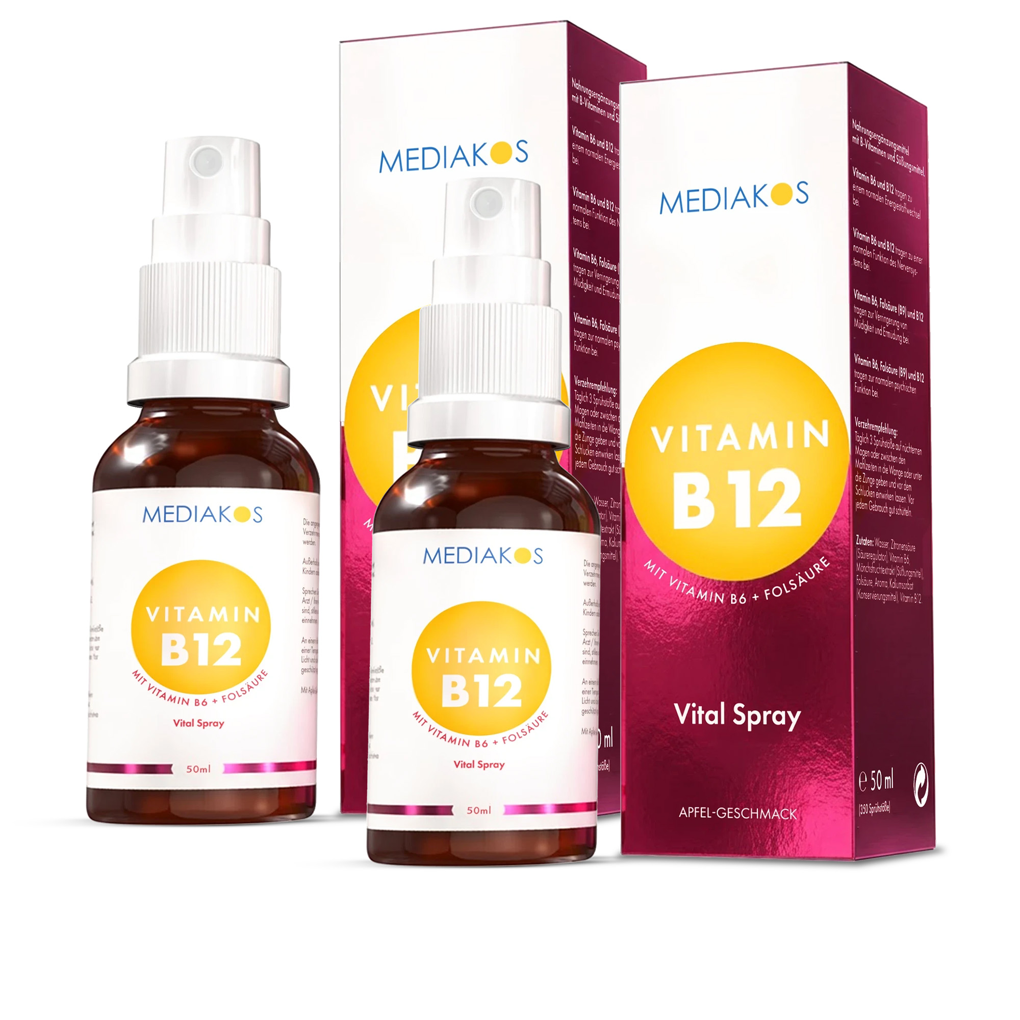 Mediakos® Vitamin B12 + B6 + Folsäure Vital Spray