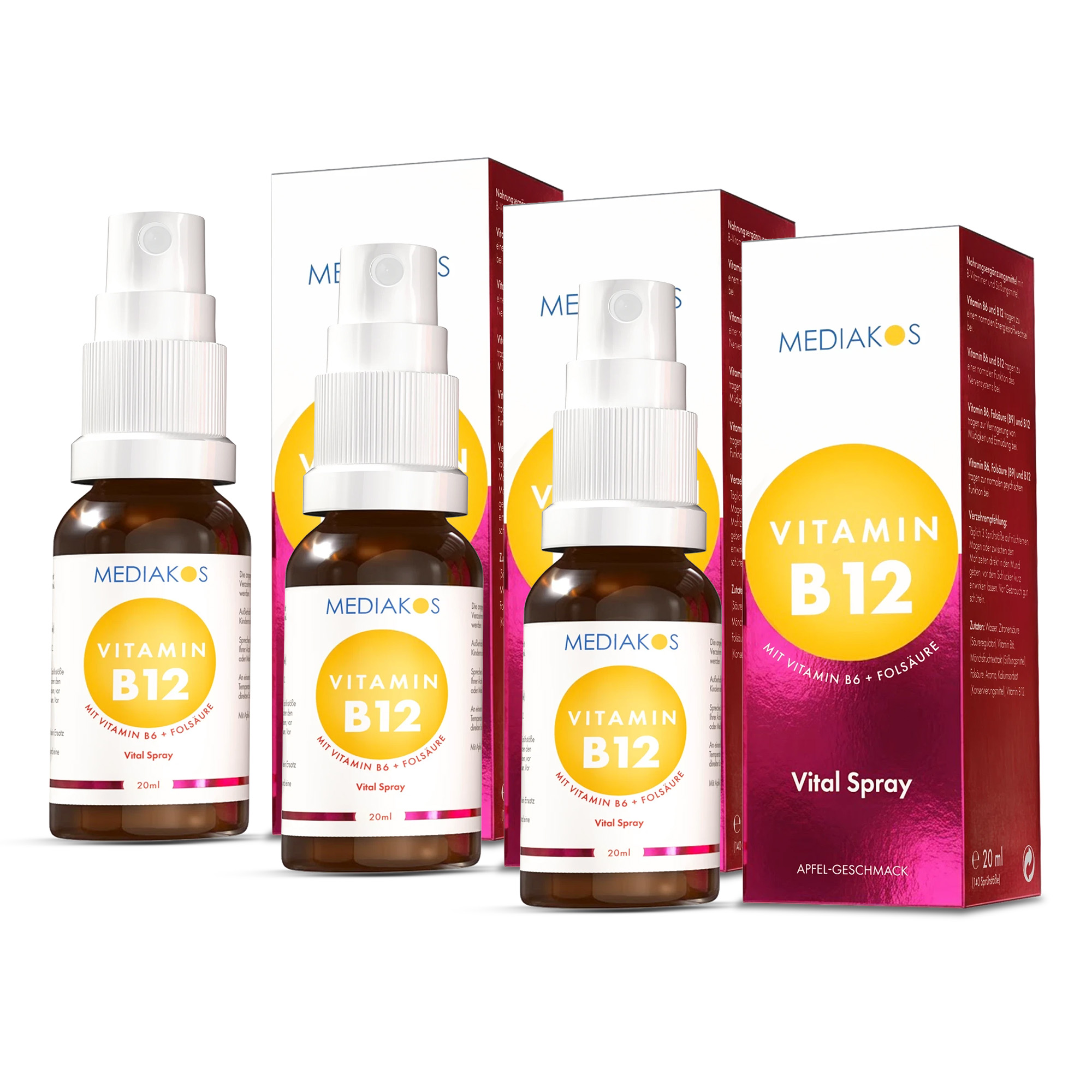 Mediakos® Vitamin B12 + B6 + Folsäure Vital Spray