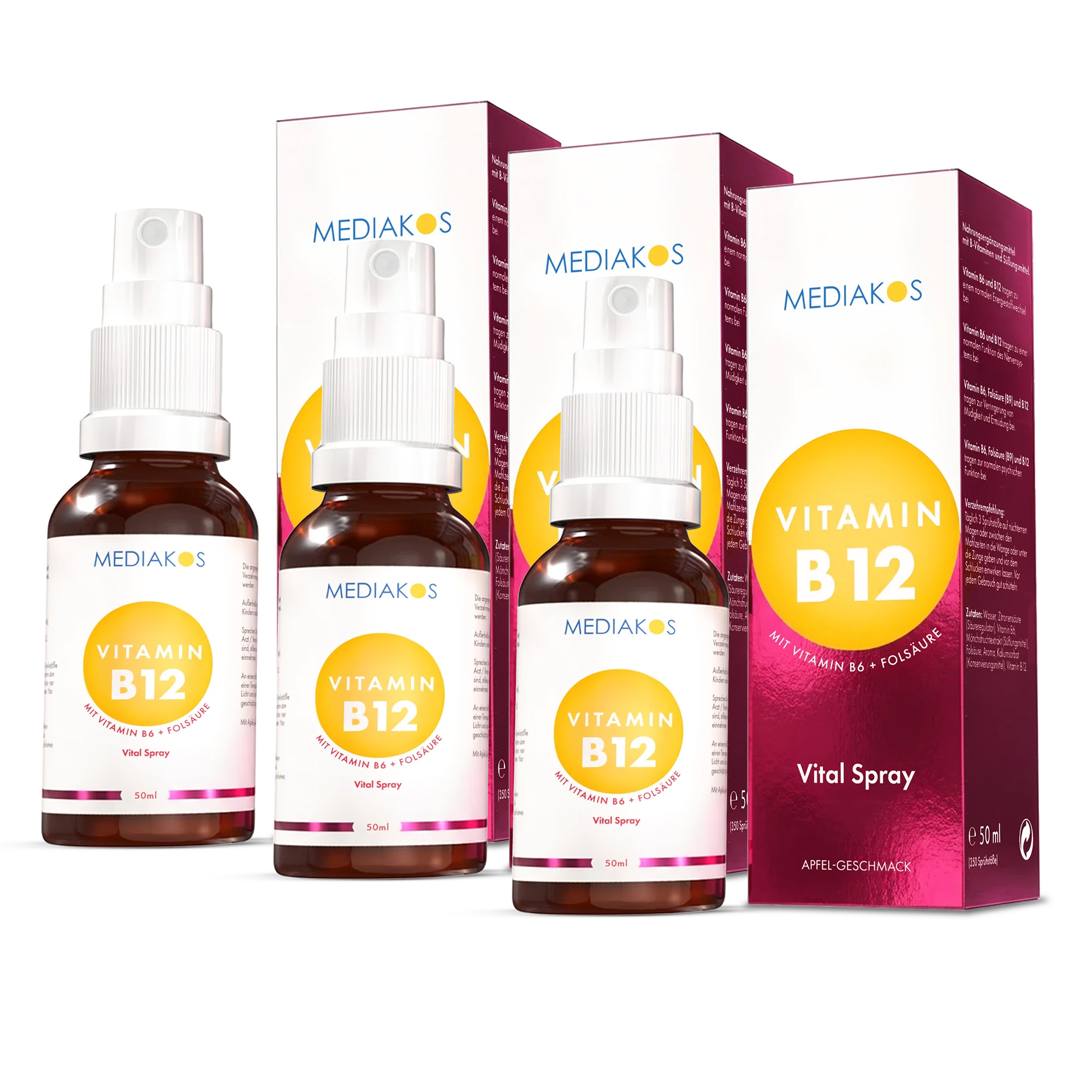 Mediakos® Vitamin B12 + B6 + Folsäure Vital Spray