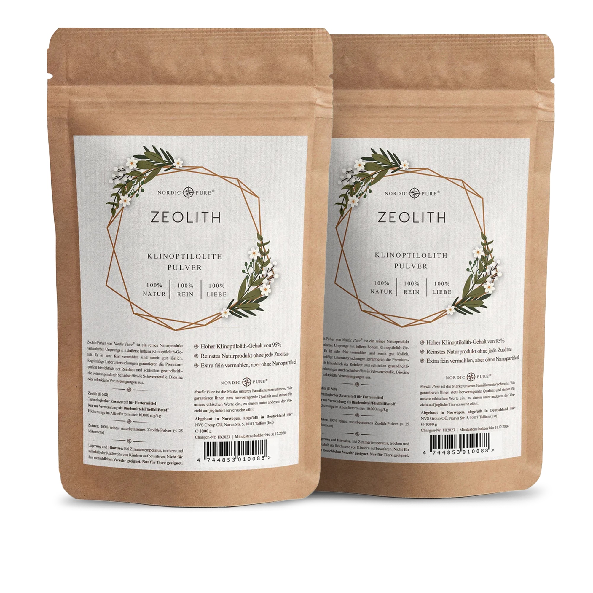 Nordic Pure Zeolith Pulver – 95 % Klinoptilolith, nano-frei