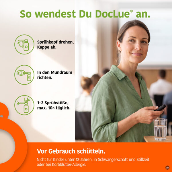 DocLue® Mund- & Atemspray – So wendest Du DocLue® an