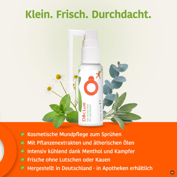 DocLue® Mund- & Atemspray – Klein. Frisch. Durchdacht.